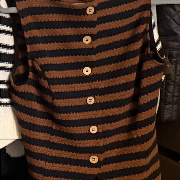 Anthropologie Brown and Black Striped Knit Sleeveless Top - Picture 2 of 2